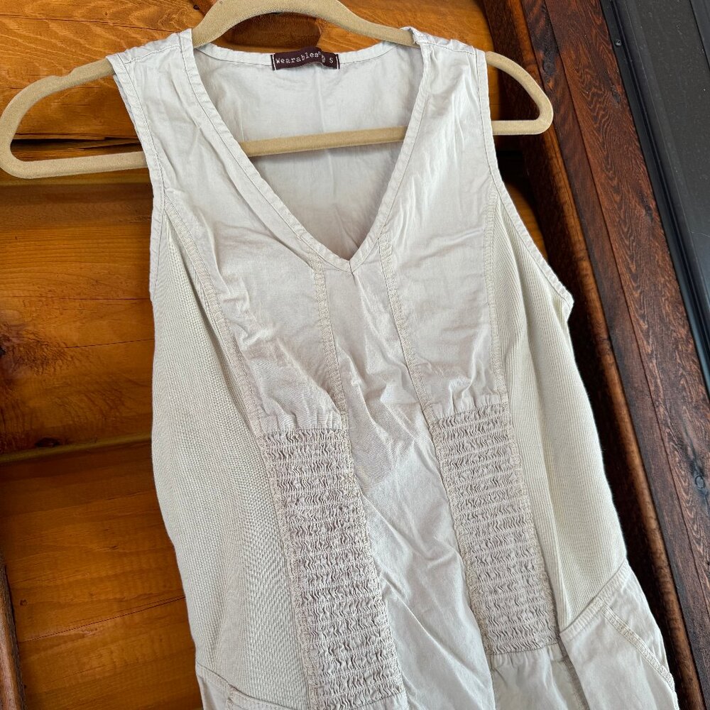 Wearables Khaki Ruched Dress Y2K Cargo Style Size S